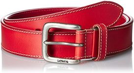 Levi's 15116604 Men's Stitched Belt, 6 Colors, Product Number: 15116604, Made in Vietnam, red, M