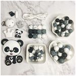 Silicone Loose Beads Panda Set Kit DIY Necklace Bracelet Jewelry Accessories