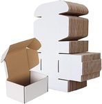 RLAVBL 6x4x3 Shipping Boxes Set of 50, White Small Corrugated Cardboard Box, Mailer Box