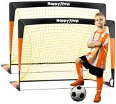 Happy Jump Soccer Net Kids Portable Soccer Goal for Backyard Training (4'x3', 2 Set, Black+Orange)