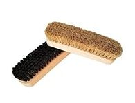 Invero 2 Piece Traditional Boot Shoe Brush Polish Buffing Buff Leather Cleaning Set with Traditional Wooden Handles