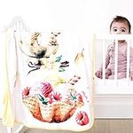 KloudBambu Minky Baby Blanket, Double Layers, Super Soft, Fluffy, 40 x 30 in, Sized Newborns to Toddlers (Sundae Sunday)