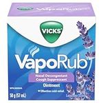 Vicks VapoRub Nasal Decongestant, Cough Suppressant, Relief from Cold, Aches, & Pains, Chest Rub Ointment, Lavender scent, 50 g/57 mL