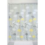 InterDesign Daizy Shower Curtain, Gray and Yellow, 72 x 72-Inch