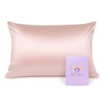 OLESILK 100% Silk Pillowcase for Hair and Skin, Both Sides 16 Momme Real Natural Mulberry Silk, with Hidden Zipper and Gift Box, 1pc, Peach Pink, 50x75cm