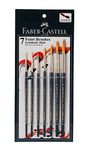 Faber-Castell Paint Brush Set - Round, Pack of 7 (Navy Blue) Wood, Synthetic Hair