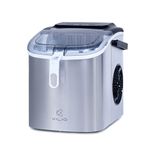 Kilig H01S Stainless Steel Ice Maker Machine 6 Mins 9 Bullet Ice, Portable Ice Maker Machine with Self-Cleaning, Ice Scoop, and Basket, Ice Maker for Kilig Home/Kitchen/Office/Party