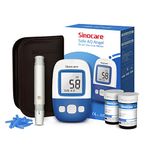 Sinocare Blood Sugar Monitor, Blood Glucose Monitor with 50pcs Blood Sugar Test Strips, Diabetes Testing Kit for Home Use UK, mmol/L, Safe AQ Angel Blood Sugar Test Kit