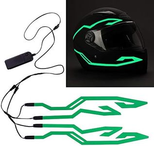 JIGUOOR 4PCS Motorcycle Helmet Light, Night Riding Signal EL Light, 3 Mode Led Helmet Light Strip Decoration Accessories Kit (Green, Battery Powered)