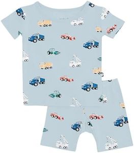 KYTE BABY, Short Sleeve Toddler Pajama Set, 97% Rayon made from Bamboo, 3% Spandex (10, Construction)