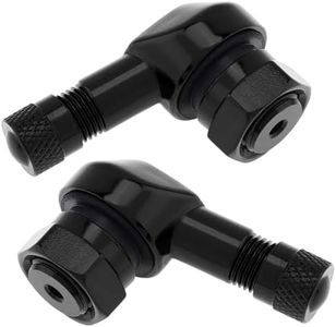 Motorcycle Tire Valve Stems Black 90 Degree Angle CNC Valves Tire 10mm Pair 11.3mm Rim Holes Wheel Aluminum Alloy Fit for Most Harley Davidson, BMW, Honda, Kawasaki, Suzuki, Yamaha and Triumph Bike