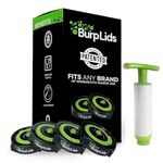 Burp Lids Curing Kit - Fits All Wide Mouth Mason Jar Containers - Home Harvesting Essentials Includes 4 Lids with Extraction Pump - Vacuum Sealed for successful Cure