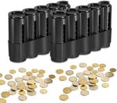 Zamety Pack of 2 Coin Storage, Change Storage with 5 Coin Sorters, Iron Euro Coin Sorter, Portable Coin Box, Coin Holder for Taxi Driver Bar, Restaurant, Plastic, Black