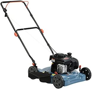 SENIX LSPG-L3 20-Inch Gas Push Lawn Mower with 125 cc 4-Cycle Briggs & Stratton Engine, Side Discharge, 5-Position Single Wheel Height Adjustment