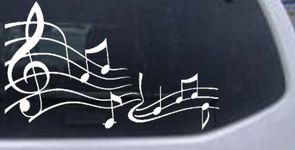 Music Scales Car Window Wall Laptop Decal Sticker -- White 8cm X 13cm