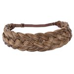 DIGUAN 5 Strands Synthetic Hair Braided Headband Wide Braids Hairpiece Women Girl Beauty accessory, 56g CA (Claybank)