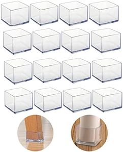 16Pcs Square 40x40mm Silicone Chair Leg Floor Protectors, Chair Leg Caps, Furniture Foot Protectors, Free Moving Table Leg Covers, Stool Leg caps to Prevent Hardwood Floor Scratches and Reduce Noise