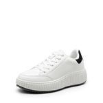 DREAM PAIRS Women Platform Chunky Sneakers Dee Comfortable Casual Fashion Sneaker,Size 11,WHITE/BLACK,SDFN2413W