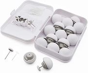 MQUPIN Quilt Fixing Clips,16 Pcs Duvet Cover Clips,Mushroom Round Fixing Clips with Buttons,Bedroom Duvet Fixing Holder Quilt Cover Pins with Box (White)