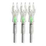 HEBEOT 3Pcs Universal 4.2 mm Luminous Arrow Tail Hunting Arrow Nocks LED Lighted Tail Luminous Arrow Nocks(4.2 green)