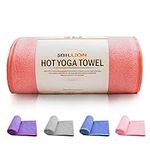 5BILLION FITNESS Hot Yoga Mat Towel 24x72 inch,61 x 183cm Microfiber Hot Yoga Towel with Corner Pocket, Non Slip Yoga Mat Cover Towel, Super Absorbent, Machine Washable, Fast Drying - Free Carry Bag