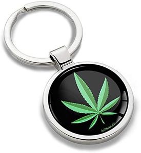 Skino 3D Metal Marijuana Leaf Cannabis Weed Keyring Key Chain Gift Men Women Keychain Giftbox KK 157