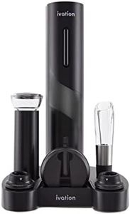 Ivation 7-Piece Wine Gift Set – Includes Electric Bottle Opener, Wine Aerator, Preserver Pump, 2 Cork Stoppers, Foil Cutter & Stand