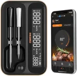 5GHz & 2.4GHz WiFi Wireless Meat Thermometer, Inkbird WiFi Meat Thermometer with 2 Size-Coded Probes and Unlimited Range,Bluetooth 5.4 Meat Thermometer with 360° Readable LCD-Enhanced Booster