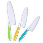 Jatidne Toddler Knife for Chopping Safety Knife Plastic Mini Chef Knife Set for Kids Kitchen Knife Pack of 3