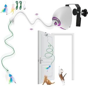 PUHOHUN Interaktives Katzenspielzeug, Hängende Türrahmen Katzenspielzeug, Automatisches Katzen Federspielzeug für Katzen die Indoor, Kitten Spielzeug Intelligenz mit USB-Aufladung