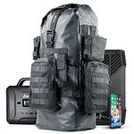 Mission Darkness Dry Shield Faraday Backpack 40L // Waterproof Tactical Backpack with MOLLE Webbing & Packs // Signal Blocking, Anti-tracking, EMP Shield, Data Privacy for Mobile Devices & Electronics