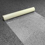 Besto Plastic Carpet Protector Roll of 25m X 60cm - Extra Thick 90 Micron Dust Sheet - Self Adhesive Floor Protector Roll for Non-woolen Carpet, Rug, Hallway Runner, Stair | 60 cm x 25M Roll