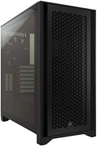 Corsair 4000D Airflow Tempered Glass Mid-Tower ATX Case (High-Airflow Front Panel, Tempered Glass Side Panel, RapidRoute Cable Management System, Spacious Interior, Two Included 120 mm Fans) Black