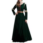 GRACEART Women's Brave Princess Gown Merida Cosplay Dress Halloween Renaissance Medieval Costume Green Court Outfit