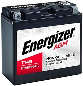 Energizer T14B AGM Motorcycle 12V Battery, 210 Cold Cranking Amps and 12 Ahr. Replaces: YT14B-4 and others