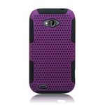 Eagle Cell ZTE Savvy Hybrid TPU Mesh Case - Retail Packaging - Black/Purple