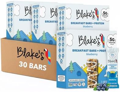 Blake's Breakfast Bars with Protein — Blueberry (30 Count), 5g Clean Plant-Based Protein, Gluten Free, Nut Free, Dairy Free & Vegan, Healthy Snacks for Kids or Adults, School Safe