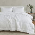 Great Bay Home King/California King Reversible Comforter Set | Down Alternative White 3 Piece Comforter Sets | All Season Bedding, Bedroom Decor for Women and Men (King/Calking, White)