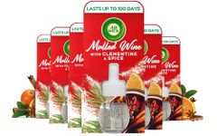 Air Wick Plug in Diffuser Refill, Mulled Wine, Pack 6 x 19ml, Long Lasting Fragrance, Lasts up to 600 days, Plug in Air freshener