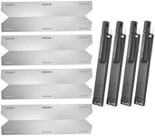 Hongso Grill Parts Heat Plates and Burners Replacement for Jenn Air 720-0061, 720-0062, Nexgrill 720-0101, 720-0138 Gas Grill Models - 4 Pk (CBF301, SPA231)