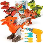 Kizmyee Kids Dinosaur Toys,Take Apart Dinosaur Toys for 3 4 5 6 7 Year Old Boys and Girls,Kids Dinosaur DIY Toys with Electric Drill,STEM Construction Set for Age 3-8 Kids,Gift for Birthday Christmas