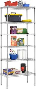 BestOffice Adjustable Wire Shelving Storage Shelves Heavy Duty Shelving Unit for Small Places Kitchen Garage (Chrome, 13" D x 23" W x 59" H)