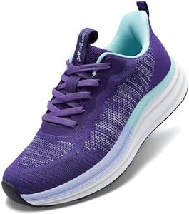 Women's Orthopedic Slip On Lightweight Running Shoes: Arch Support Orthotic Ergonomic Plantar Fasciitis Pain Relief Walking Shoes, Breathable Travel Gym Cycling Sneakers Dark Purple Size 5.5