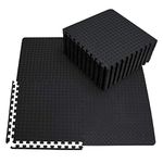 innhom Gym Flooring Gym Mats Exercise Mat for Floor Workout Mat Foam Floor Tiles for Home Gym Equipment Garage, 24 Pieces Black