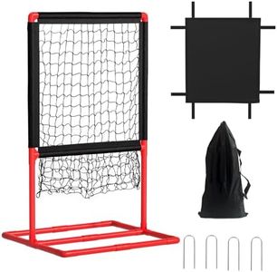 Olpchee 2 in 1 Baseball Pitching Target Net - Portable Strike Zone Target for Plastic Balls, Easy Assembly(Red)