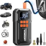 ACMOUNT Tire Inflator Portable Air Compressor, 160PSI Air Compressor Tire Air Pump, 3X Faster Inflator with 5 Modes, Emergency Power Battery & 3 LED Light, Cordless Tire Air Pump with Large Cylinders