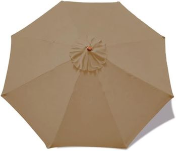 MASTERCANOPY Patio Umbrella 9 ft Replacement Canopy for 8 Ribs-Khaki