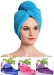 Sellsworld Quick Turban Hair-Drying Absorbent Microfiber Towel/Dry Shower Caps/Bathrobe Hat/Magic Hair Wrap for Women (Multi Color)(Set of 1)