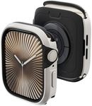 MAGEASY Aircraft-Grade Aluminum Rugged Case for 42mm Apple Watch Series 10 | 2 in 1 Metal Hard Shell with Shockproof Inner Bumper for Maxed Protection, Odyssey - Starlight White