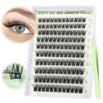 Self Adhesive Eyelashes Clusters Wispy Lash Extensions No Glue Needed Lash Clusters Natural Lash Clusters Self-Adhesive Cluster Eyelash Extensions with Tweezers by GVEFETIEE (C curl;10-16mm)